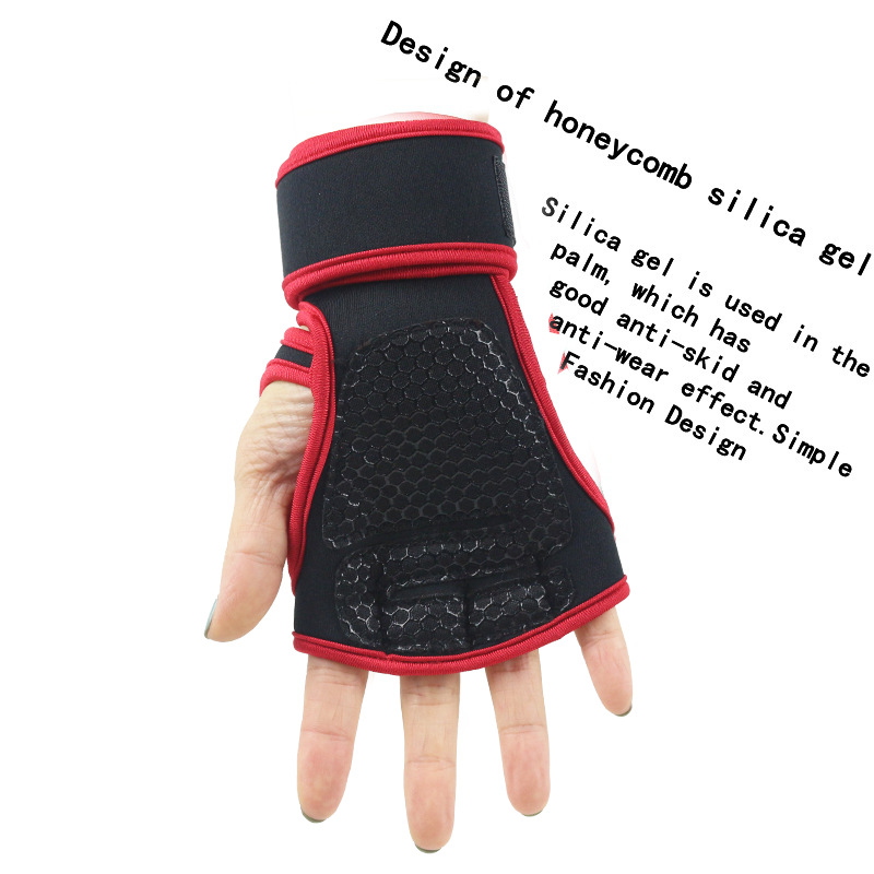 フィットネス男性女性手袋ジム重量挙げハーフフィンガー手首保護 - Weightlifting Gloves のレビューと価格